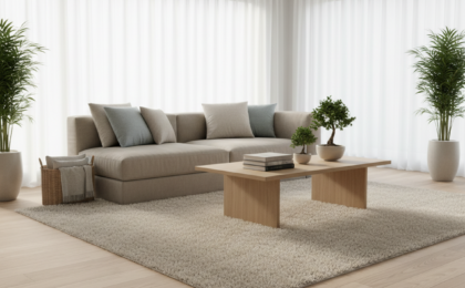Japandi living room rental apartment