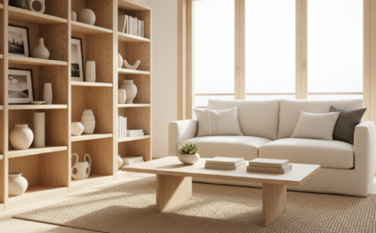 light wood apartment decor