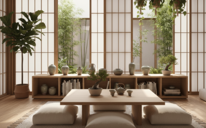 scandinavian japanese interior balance